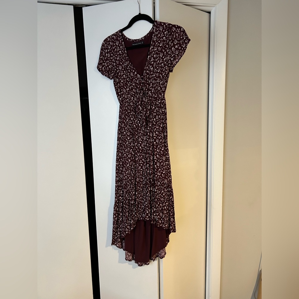 High low maroon floral Abercrombie dress